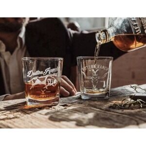Yellowstone Dutton Ranch 9oz Rock Glass Set | 2-Piece Trendy Drinkware Gift